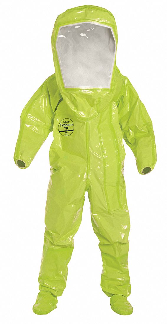 Encapsulated Suit, Level B, Front, Lime, 4XL