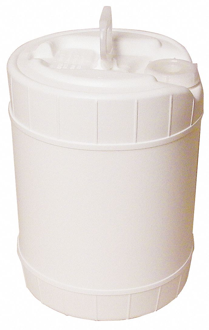 Plastic Pail, White, Cap 5 Gal, With Lid