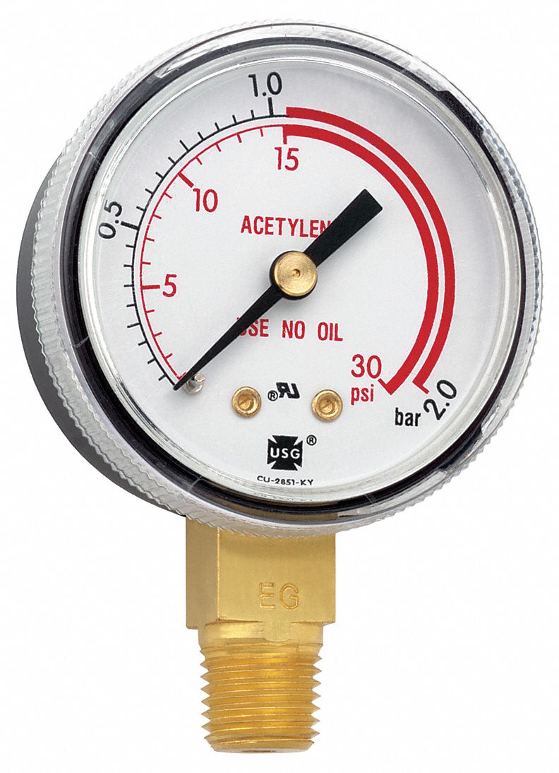 Pressure Gauge, Range 0-60 psi