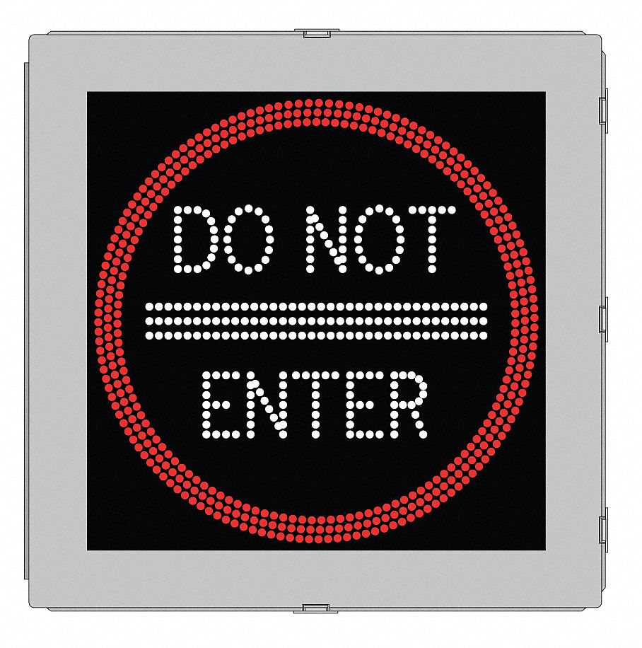 LED Sign, Do Not Enter, 30x30 in, Red/White
