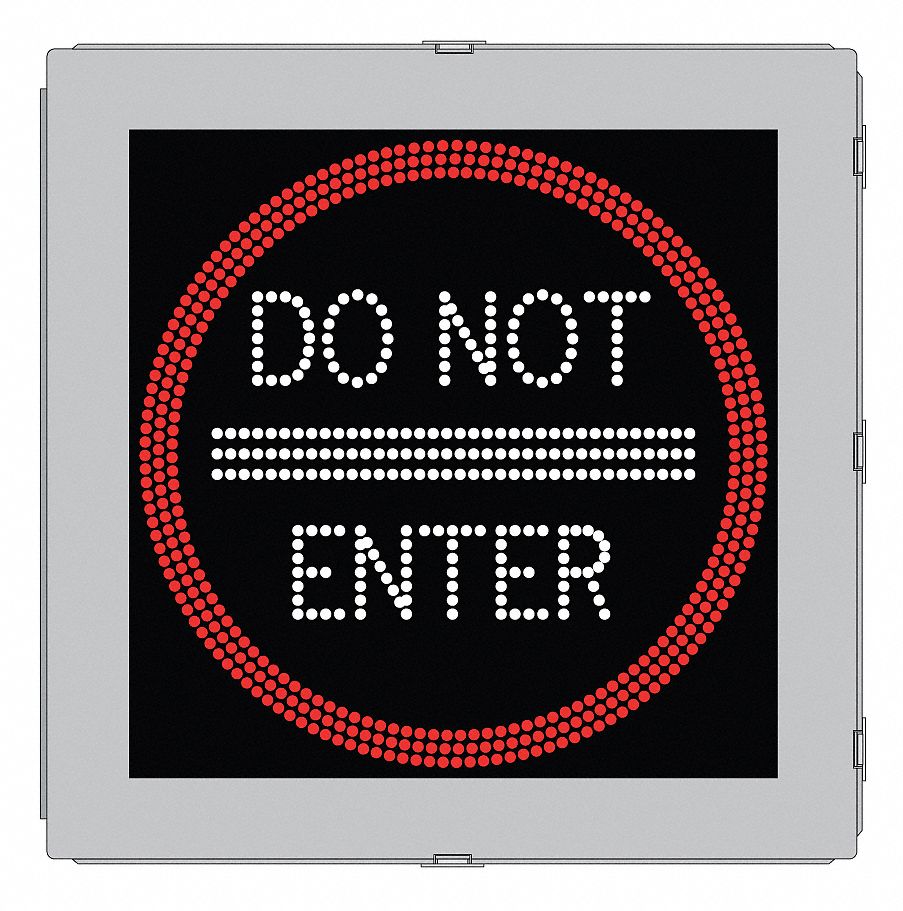LED Sign, Do Not Enter, 36x36 in, Red/White