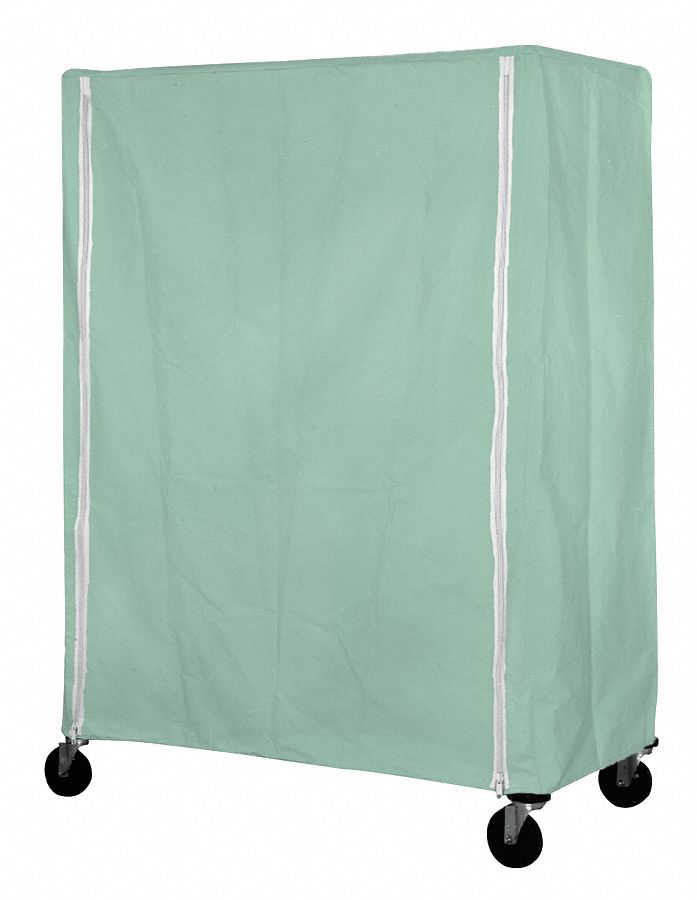 Cart Cover, 48x21x54, Green, Nylon, Zipper