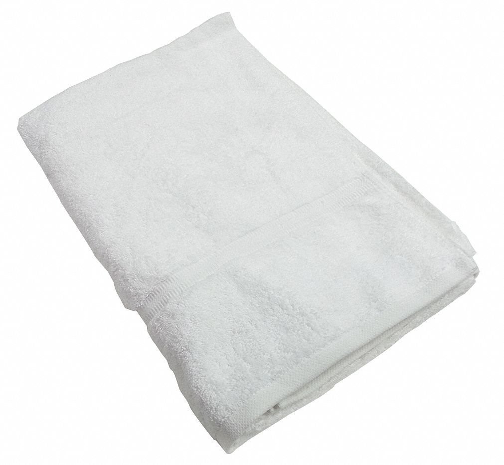 Fitness Towel, 11x44 In, White, PK 12