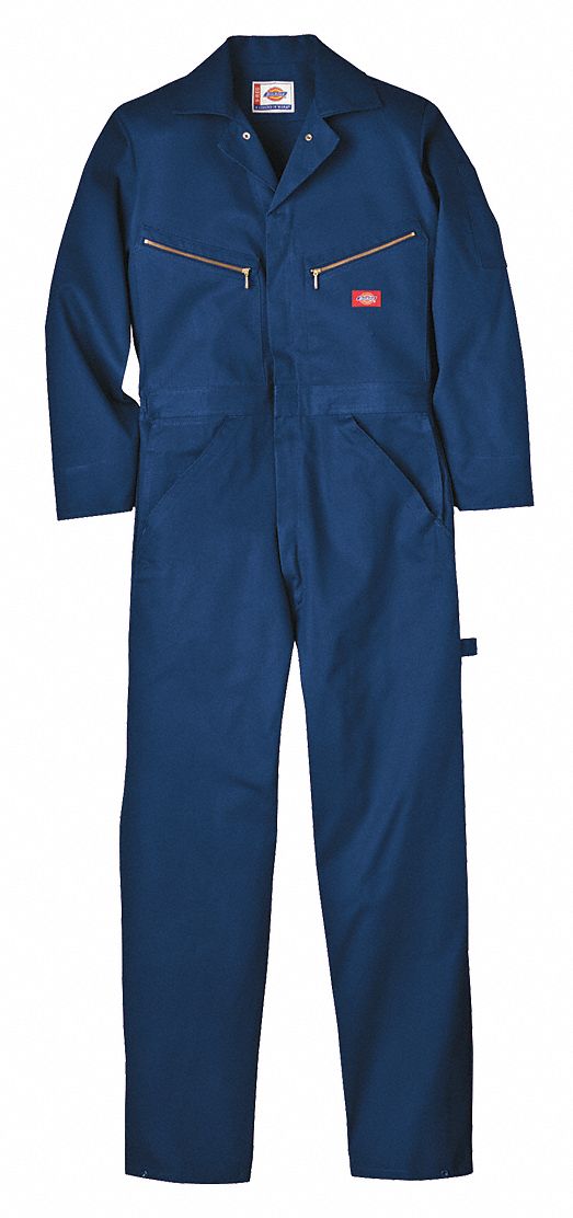 Long Sleeve Coveralls, Cotton, Navy, 2XT