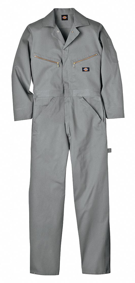 Long Sleeve Coveralls, Cotton, Gray, M