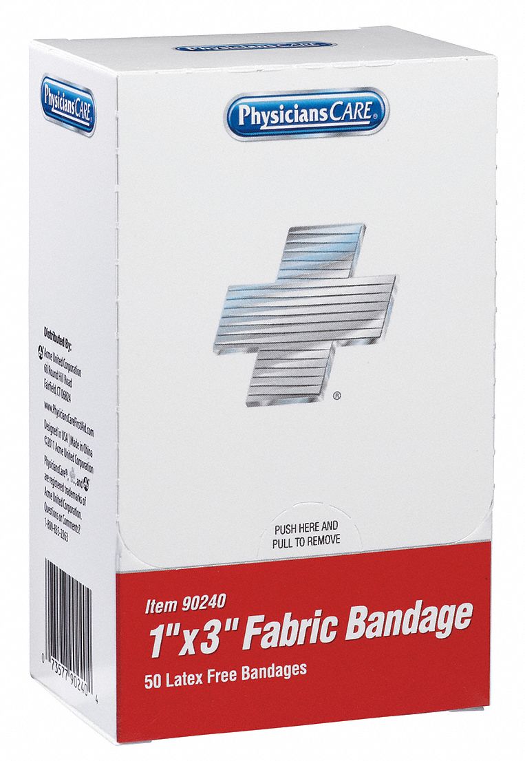 Bandage, Fabric, 1 x 3 In, PK 50