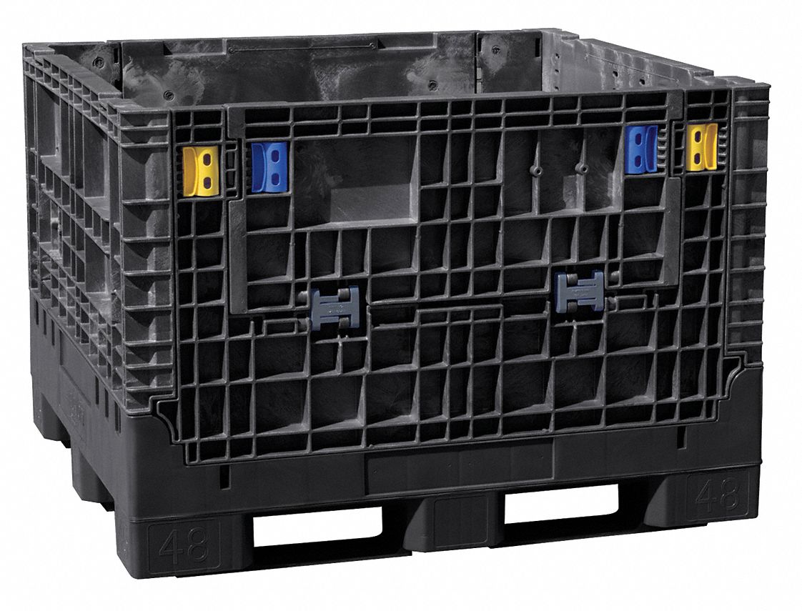 Bulk Container, 48x45x34 in., Black