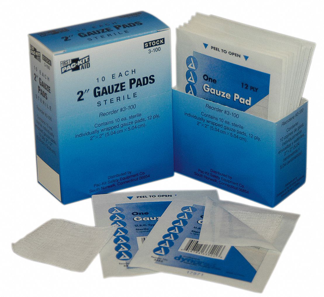 Sterile Gauze Pad, 2 x 2In, PK 10