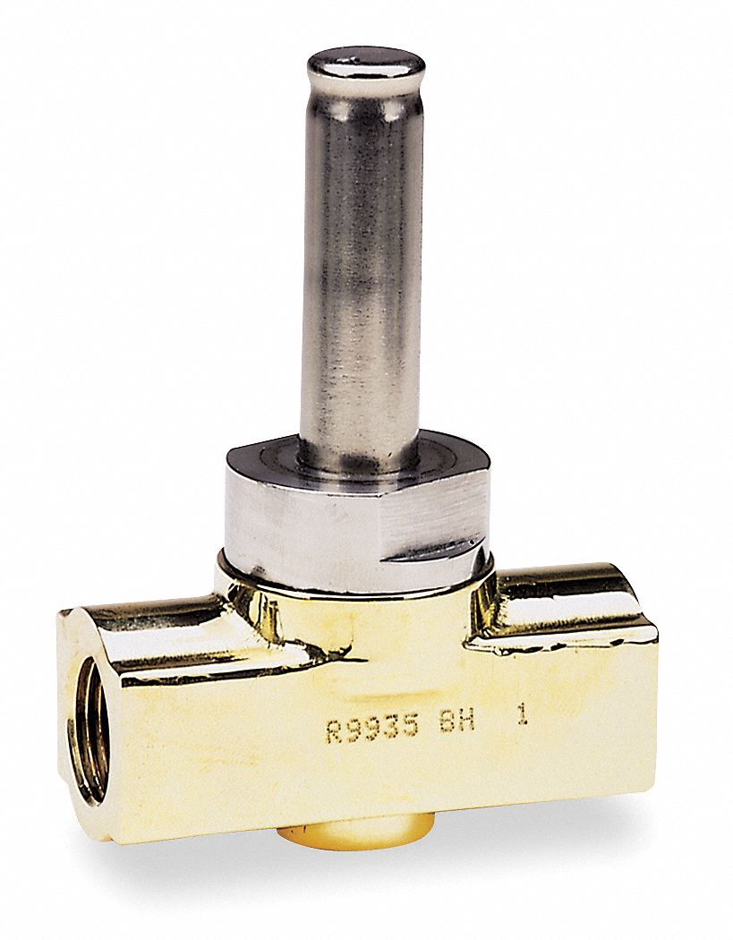 Solenoid Valve Less Coil, 3/8 In, NC, Brass