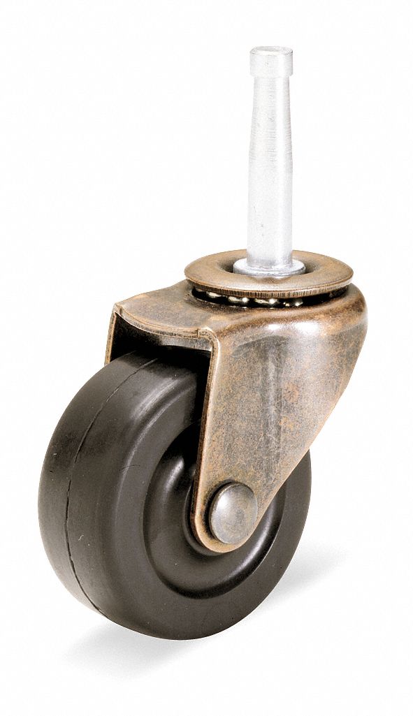 Swivel Stem Caster, 2 In, 75 lb, Rubber