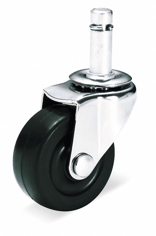 Swivel Stem Caster, 2 In, 75 lb, Rubber