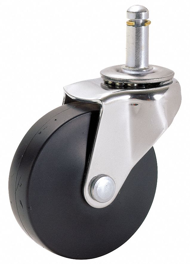 Swivel Stem Caster, 2-1/2 In, 75 lb, Rubber