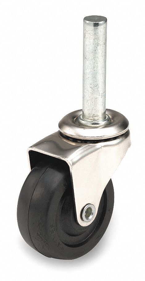 Swivel Stem Caster, 2 In, 75 lb, Rubber