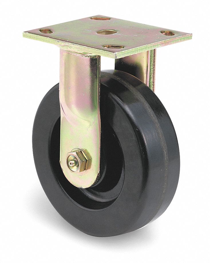 Rigid Plate Caster, 800 lb, 4 In Dia