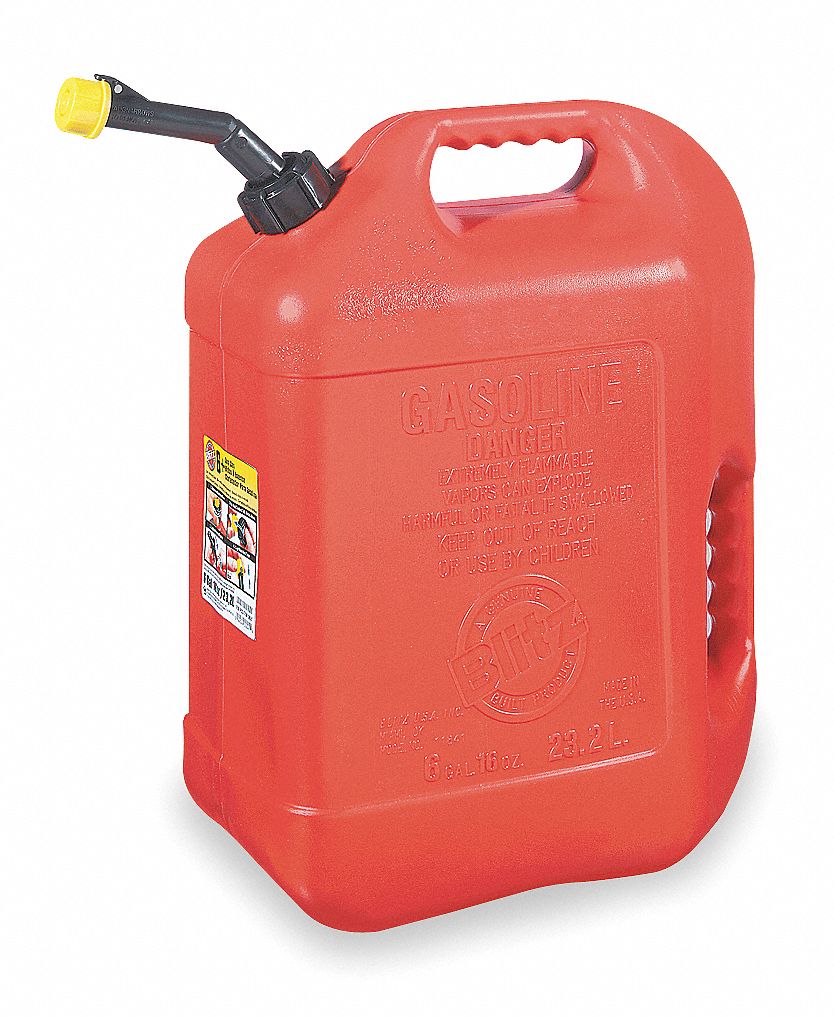 Spill Proof Gas Can, 6 Gal., Red, Self Vent