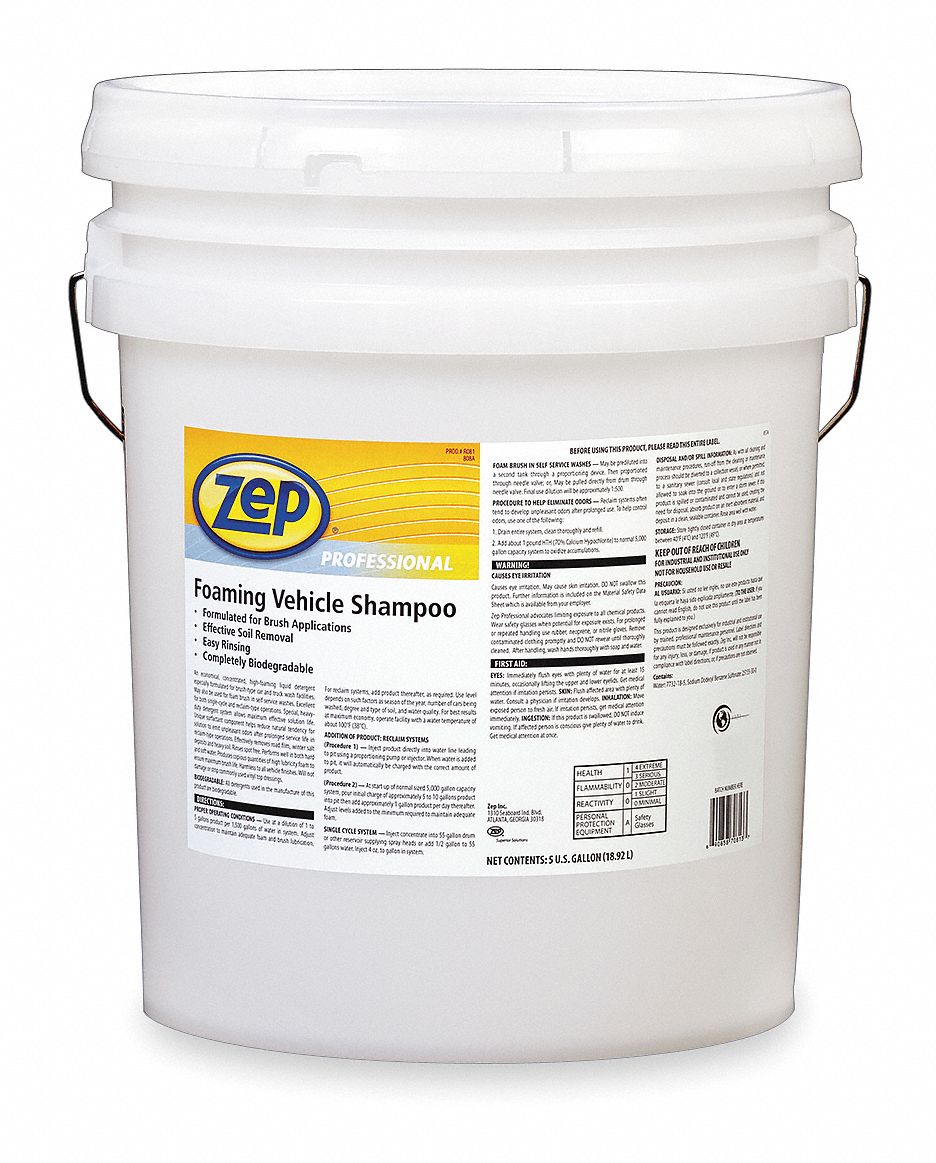 Foaming Vehicle Shampoo, 5 Gallon, Bucket