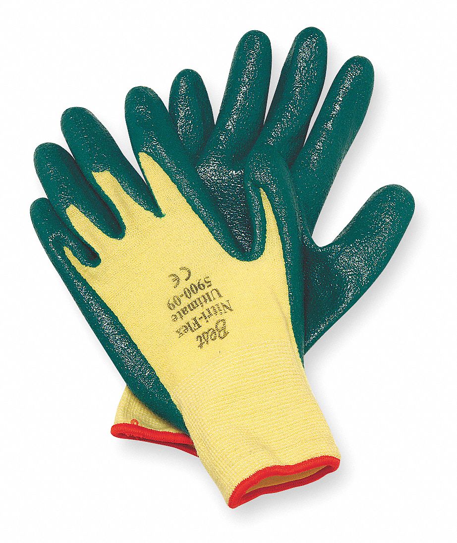 Cut Resistant Gloves, Yellow/Green, XL, PR