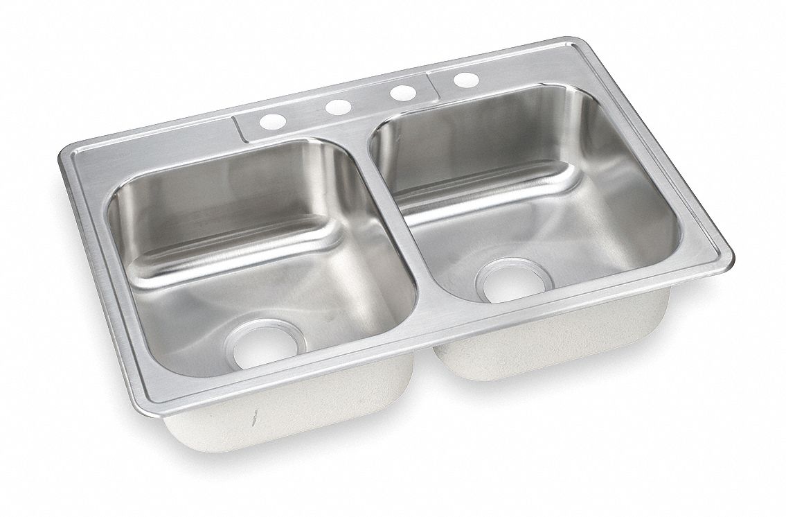 Drop-In Sink, SS, 20 Gauge, 33 In L
