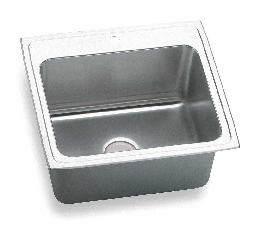 Drop-In Sink, SS, 18 Gauge, 25 In L