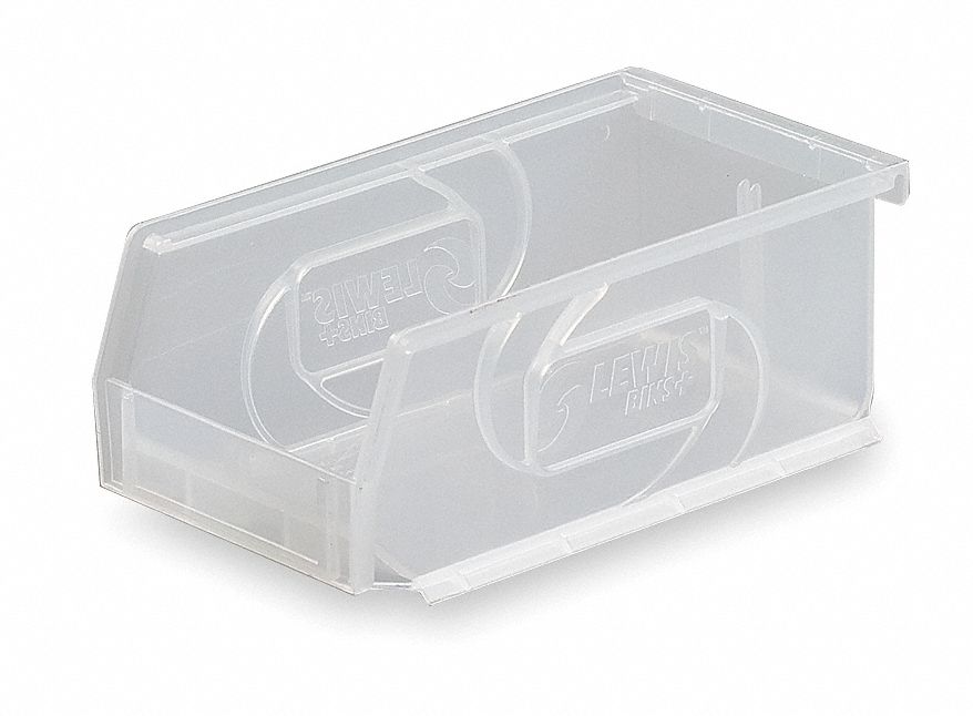 Stack & Hang Bin, W 4 1/8, D 7 3/8, Clear