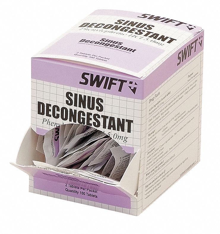 Sinus Decongestant Tablets, Pk 100