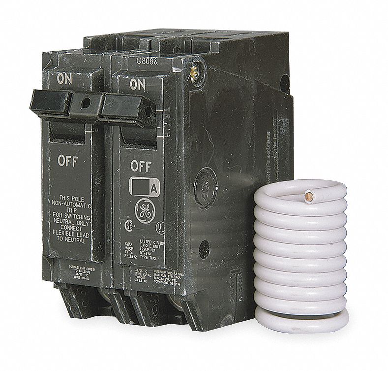 Circuit Breaker, 2Pole, 15A, THQ, Sw Neutral