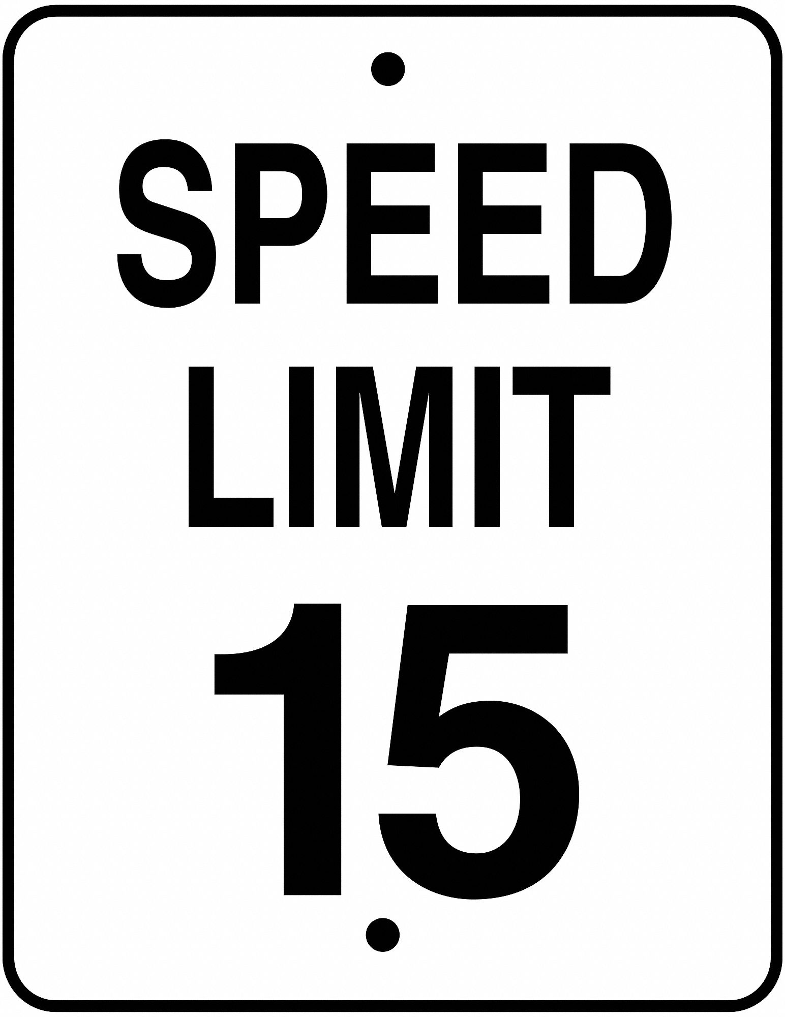 Traffic Sign, 24 x 18In, BK/WHT, SP LIM 15