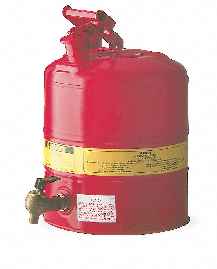 Type I Faucet Safety Can, 5 gal., Red