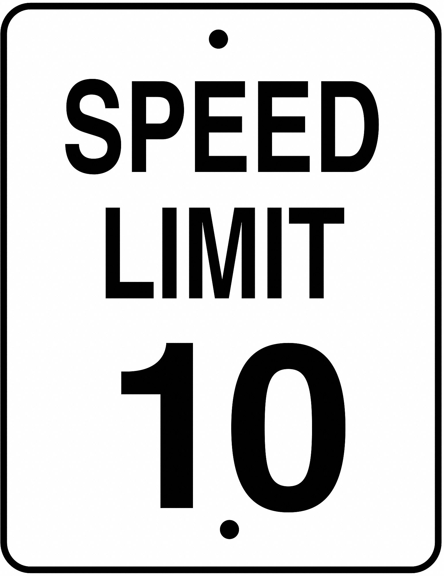 Traffic Sign, 24 x 18In, BK/WHT, SP LIM 10