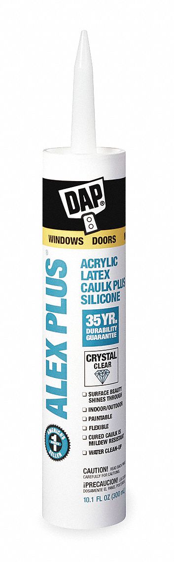 Latex Sealant, Silicone, Clear, 10.1 Oz