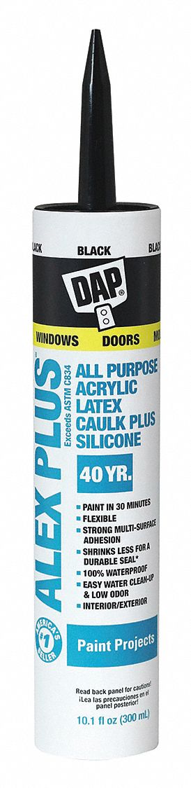 Latex Sealant, Silicone, Black, 10.1 Oz