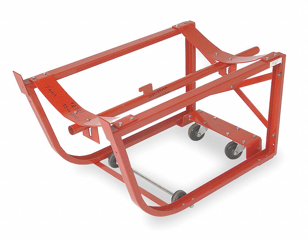 Drum Cradle, Cap 600 Lb, 2 Swivel Casters