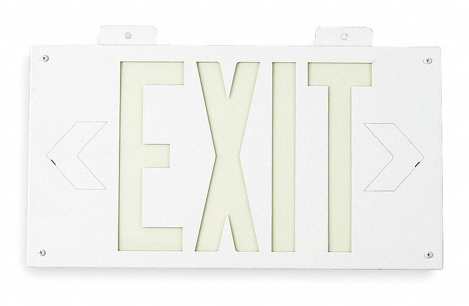 Exit Sign, 8 x 15In, GRN/WHT, Exit, ENG, SURF