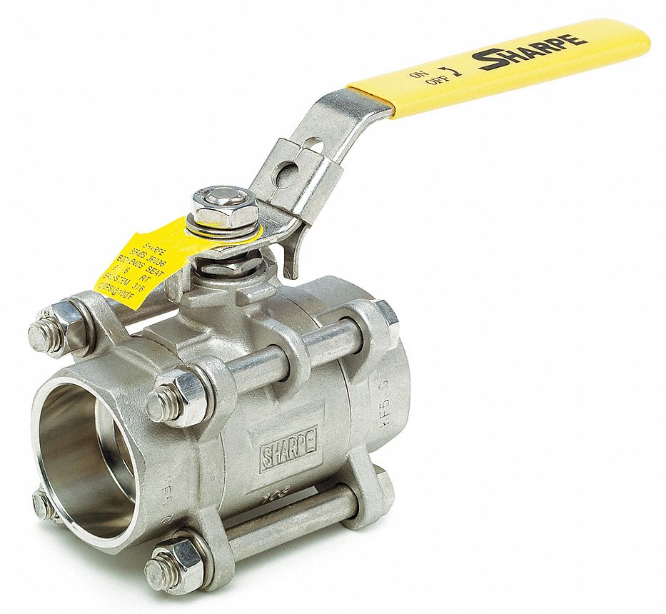 3 Piece Ball Valve, SS, 1 In, Socket Weld