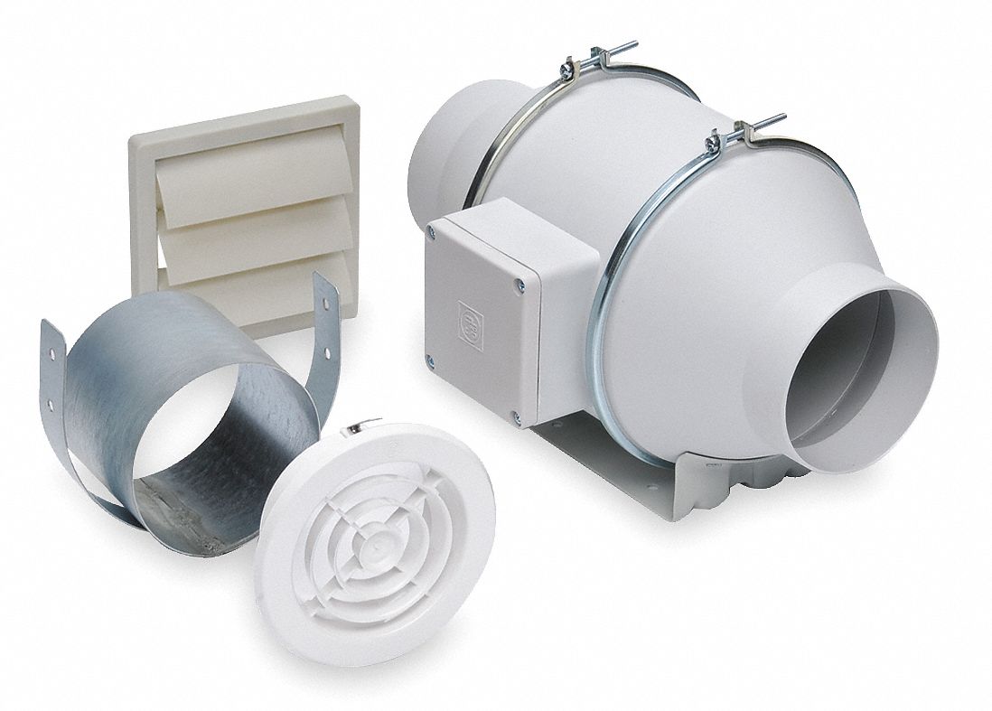Mixed Flow Duct Fan, 7-3/8 In. L, Ball