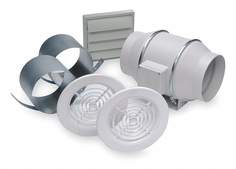 Mixed Flow Duct Fan, 8-3/8 In. L, Ball