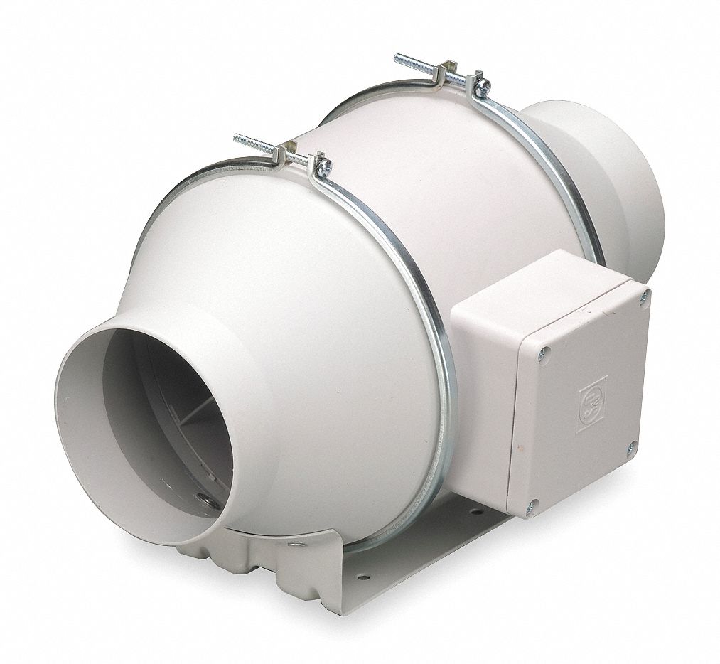 Mixed Flow Duct Fan, 8-3/8 In. L, Ball