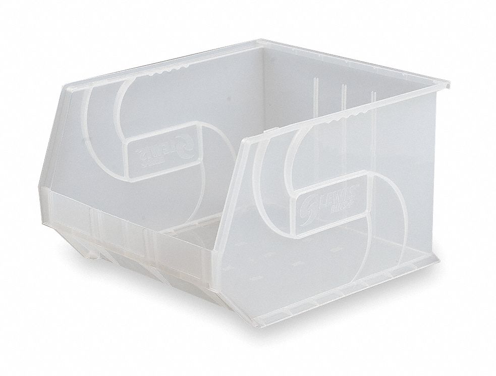 Stack & Hang Bin, W 16 1/2, D 18, Clear