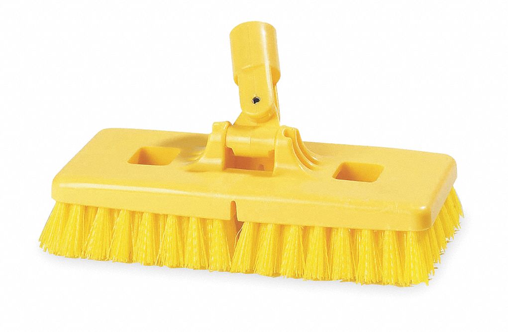Swivel Scrub Brush, 9 In Blck, 1 In Trm