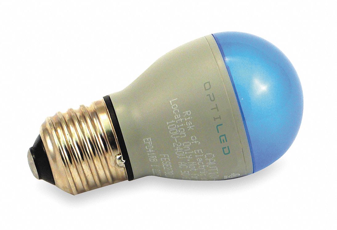 LED Light Bulb, A13, 455-470nm, Blue, PK10