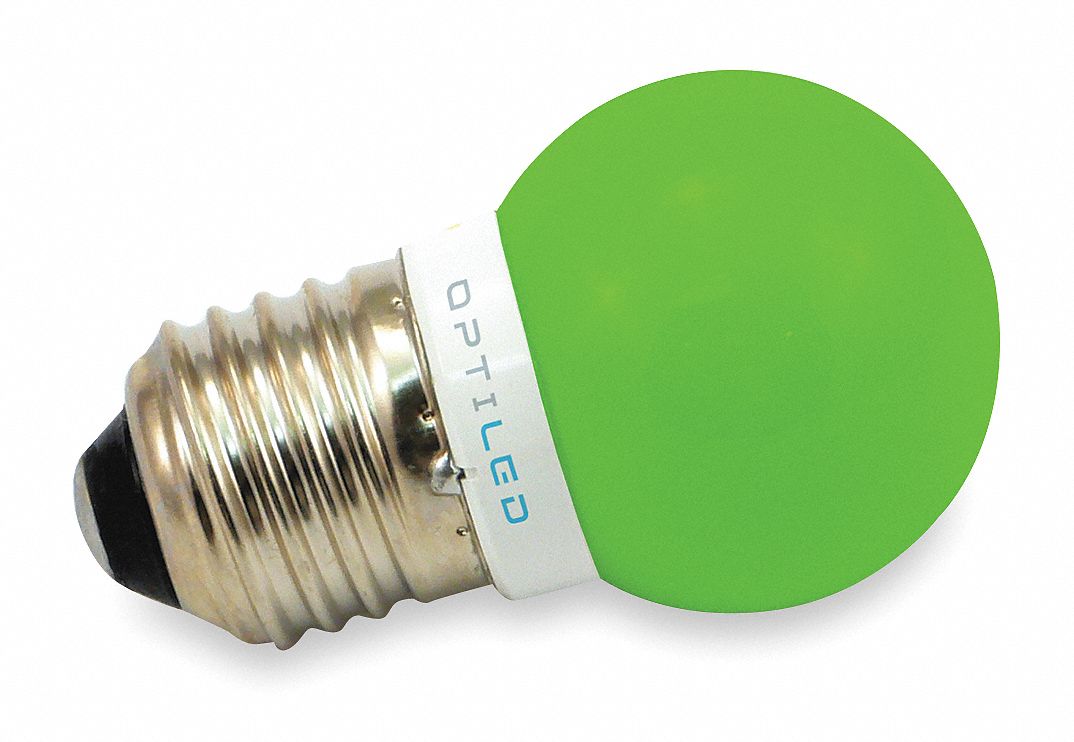 LED Light Bulb, A12, 515-535nm, Green, PK10