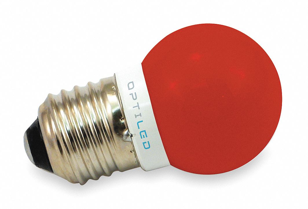 LED Light Bulb, A12, 620-640nm, Red, PK10