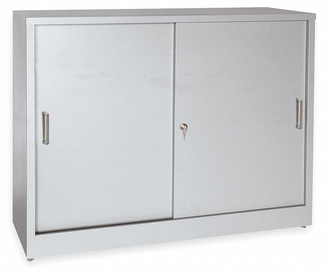 Storage Cabinet, 2 Shelf, 18In D, Dove Gray