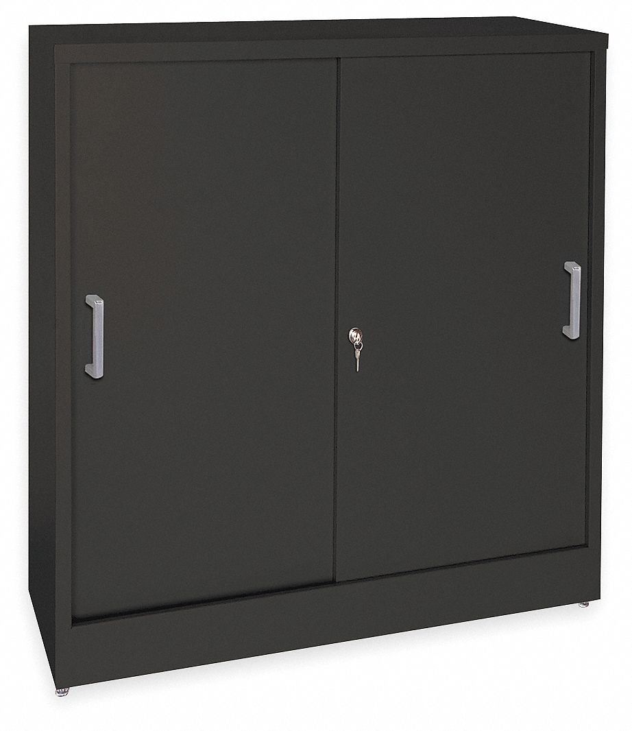 Storage Cabinet, 3 Shelf, 12In D, Blk