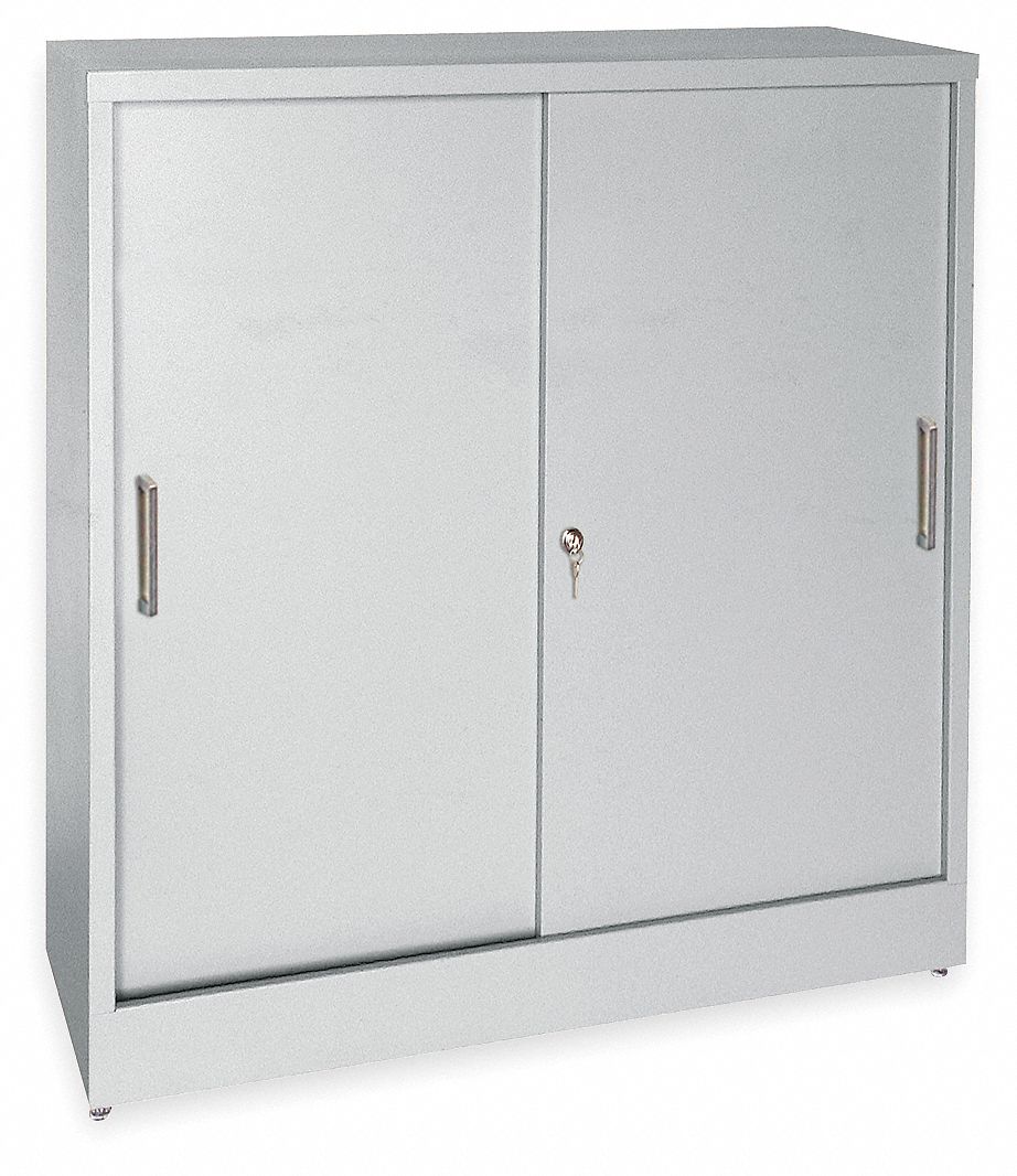 Storage Cabinet, 3 Shelf, 12In D, Dove Gray