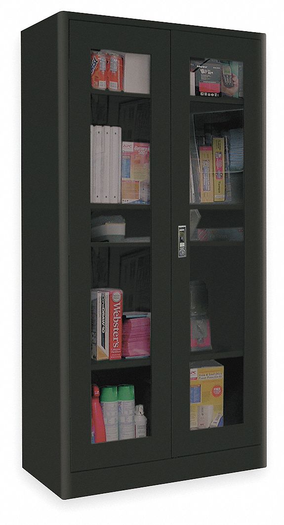 Radius Storage Cabinet, 5 Shelf, 24In, Blk