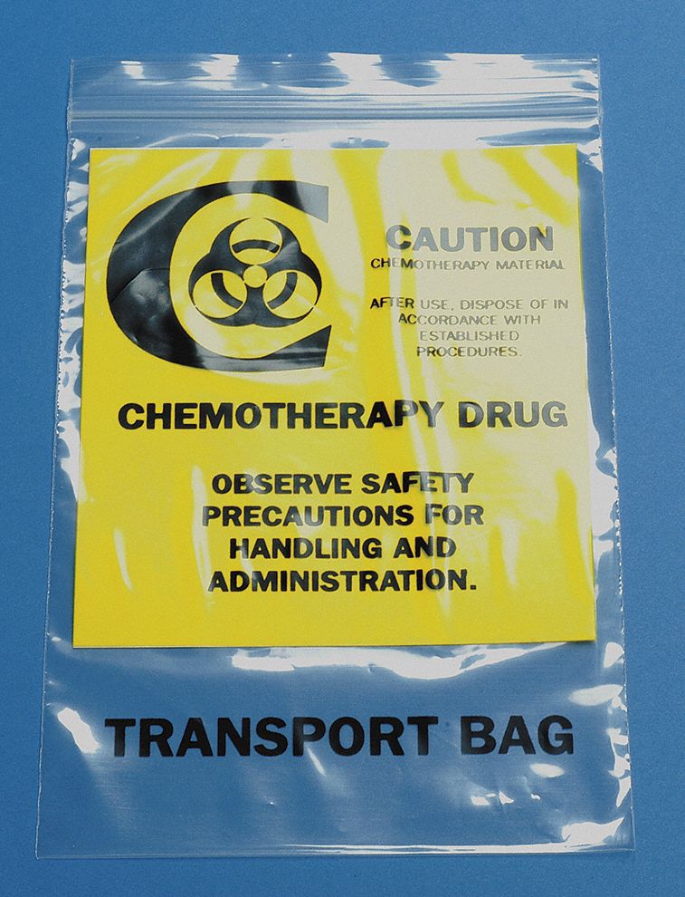 Chemo Waste Bag, Clear, 15 In. L, PK 500