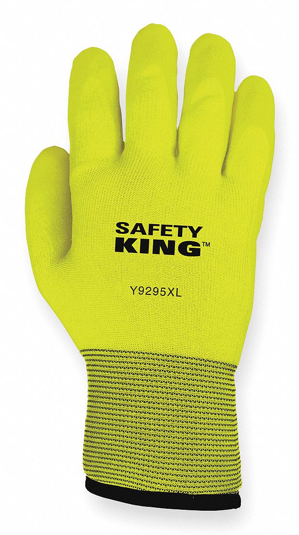 Coated Gloves, XL, Hi Vis Green, PR