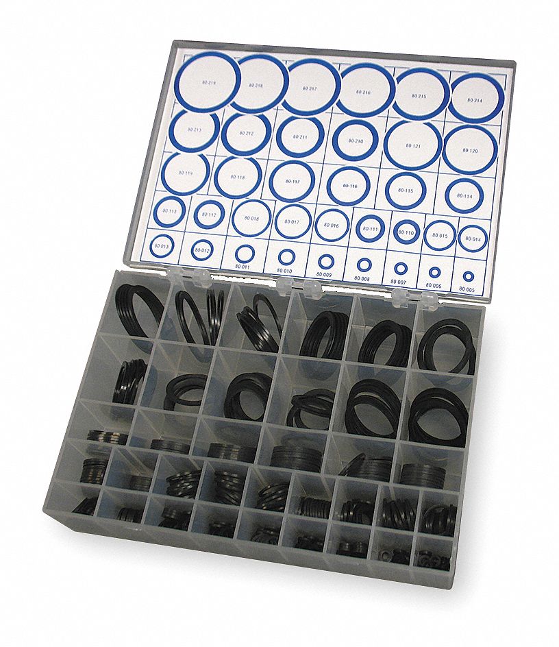 Backup Ring Asst, Buna, 293Pcs, 36Szs