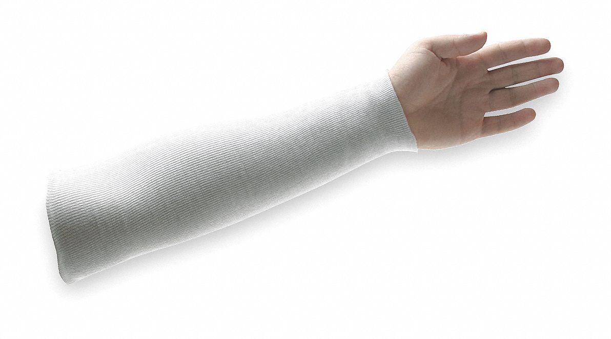 Cut Resistant Sleeve, 18 In. L, White